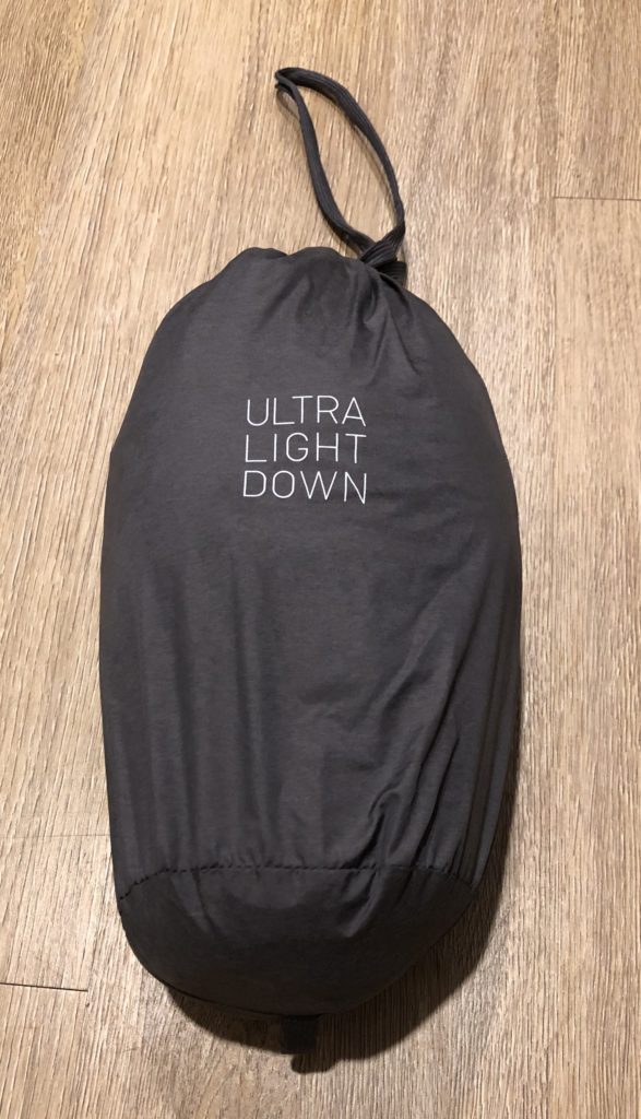 Uniqlo Ultra Light Down Jacket in stuff sack.