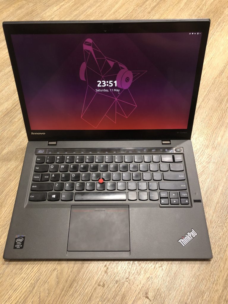 Lenovo X1 Carbon 2nd Generation laptop open.