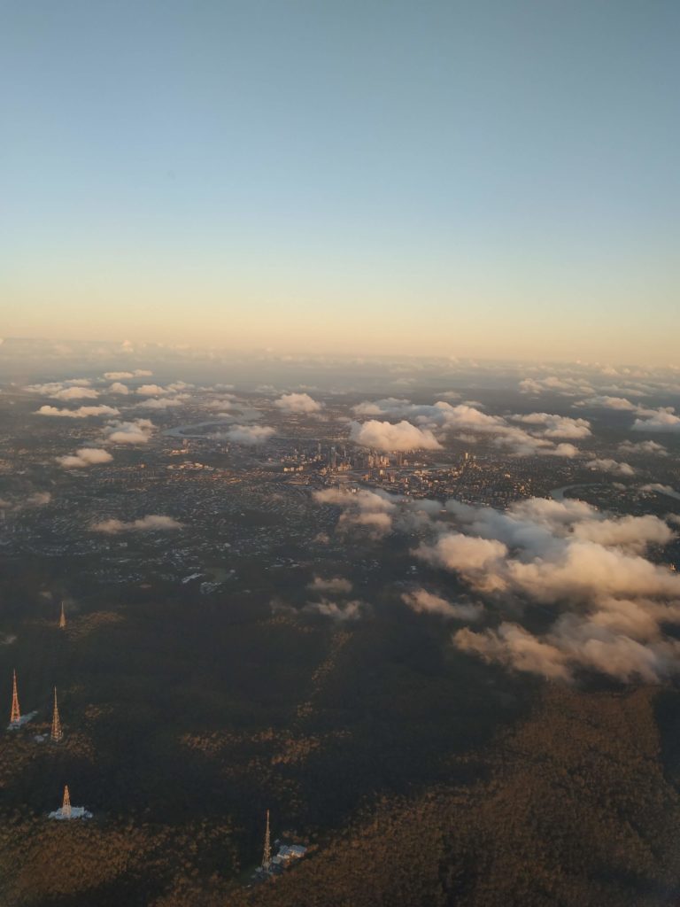 Virgin Australia Boeing 737 Business Class - view of Brisbane.