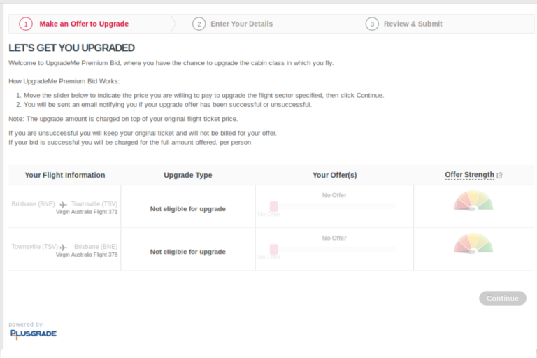 Virgin Australia Upgrade Me Premium Bid