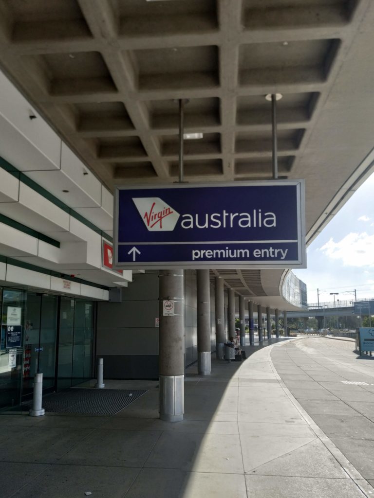 Virgin Australia Brisbane domestic lounge premium entry - follow the signs!