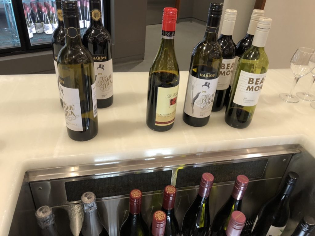 Virgin Australia Brisbane Lounge - Wine selection.