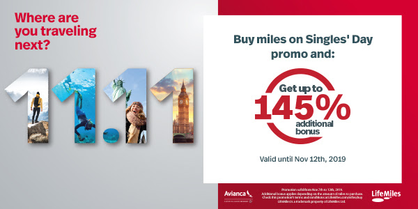 Avianca LifeMiles Singles' Day Promotion!