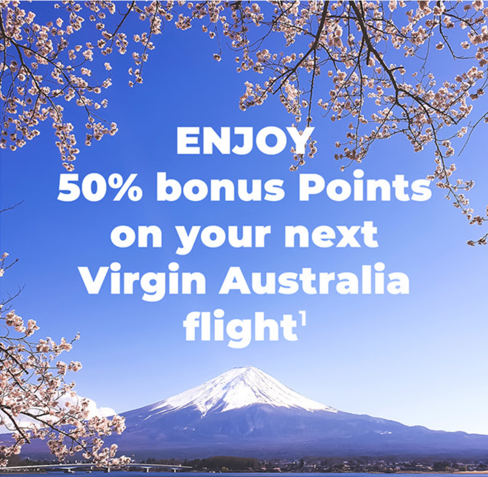 Virgin Australia 50% bonus points on flights!