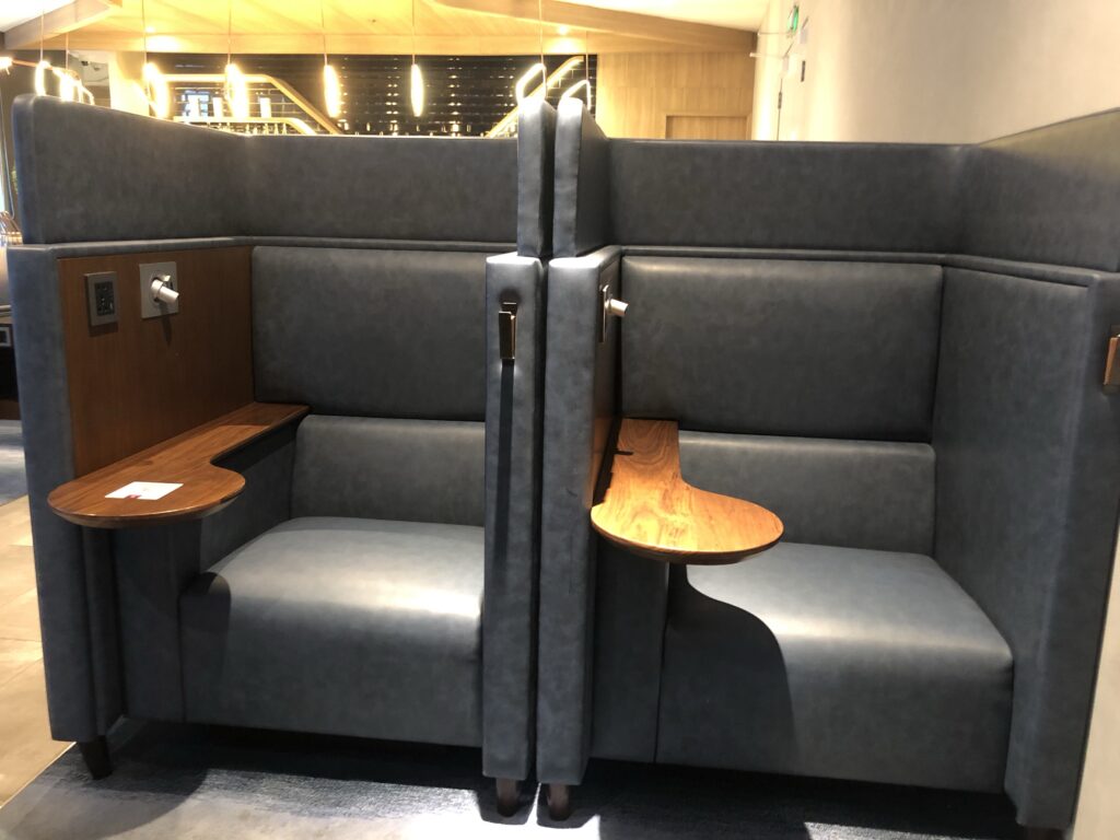 "Business Class" seats in the Plaza Premium lounge.