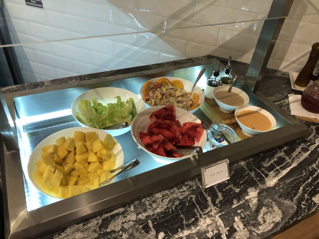 Salad bar for a healthy option.